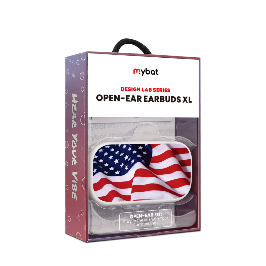 MyBat Design Lab Open-Ear Earbuds XL - White - Stars & Stripes - MFHSBTST272-042-10.jpg