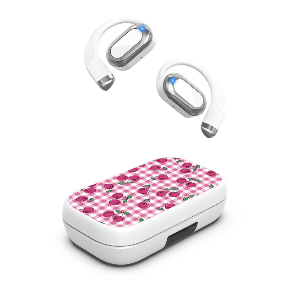 MyBat Design Lab Open-Ear Earbuds XL - White - Pink Cherries - MFHSBTST272-100-2.jpg