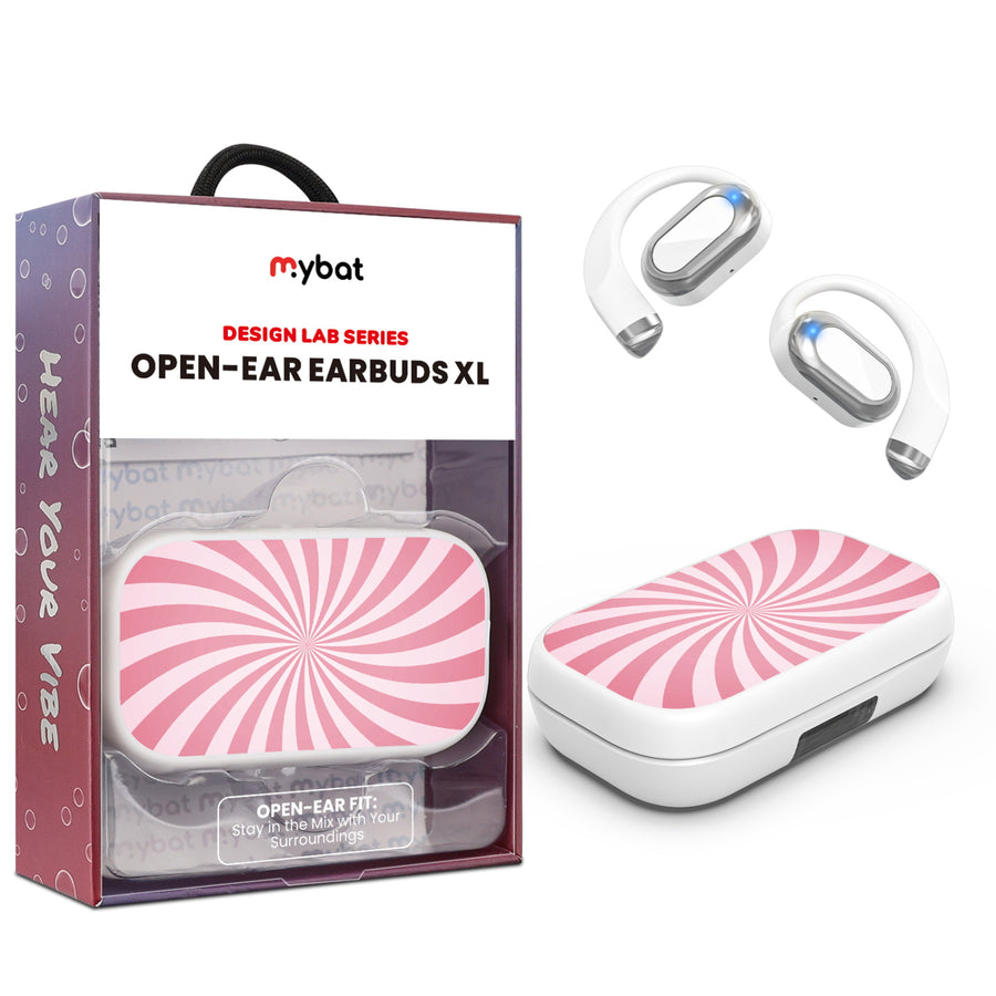 MyBat Design Lab Open-Ear Earbuds XL - White - Candy Swirl - MFHSBTST272-104-1.jpg