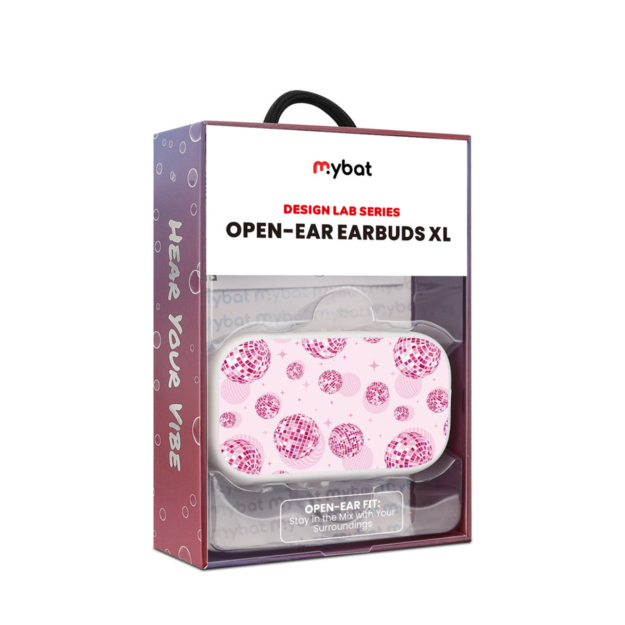 MyBat Design Lab Open-Ear Earbuds XL - White - Disco Balls - MFHSBTST272-109-10.jpg
