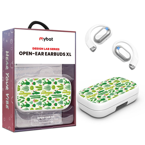 MyBat Design Lab Open-Ear Earbuds XL - White - Succulents - MFHSBTST272-123-1.jpg