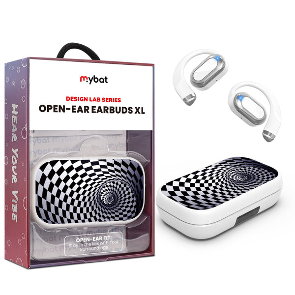 MyBat Design Lab Open-Ear Earbuds XL - White - Spiral Out - MFHSBTST272-266-1.jpg