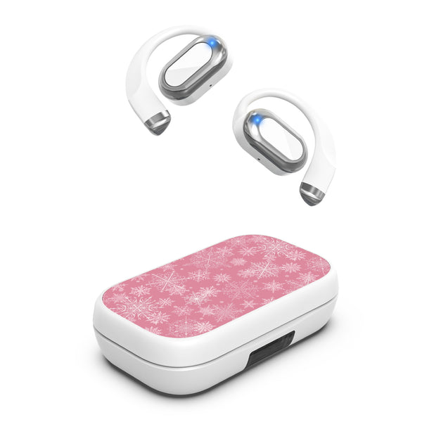 MyBat Design Lab Open-Ear Earbuds XL - White - Pink Snowflakes - MFHSBTST272-282-2.jpg