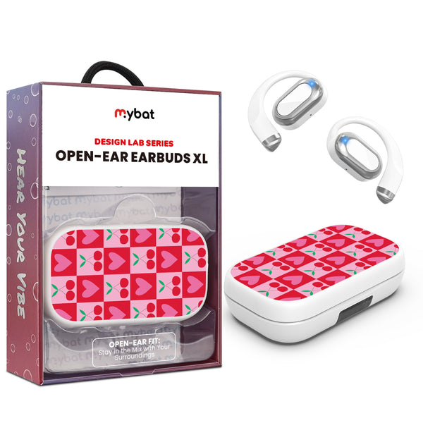 MyBat Design Lab Open-Ear Earbuds XL - White - Cherry Hearts - MFHSBTST272-334-1.jpg