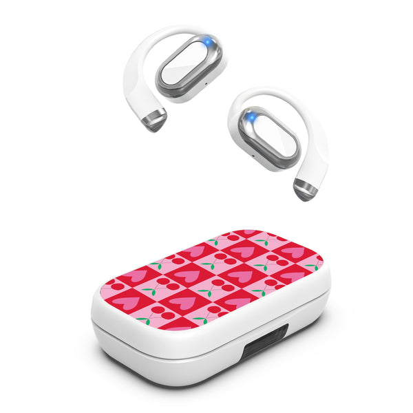 MyBat Design Lab Open-Ear Earbuds XL - White - Cherry Hearts - MFHSBTST272-334-2.jpg