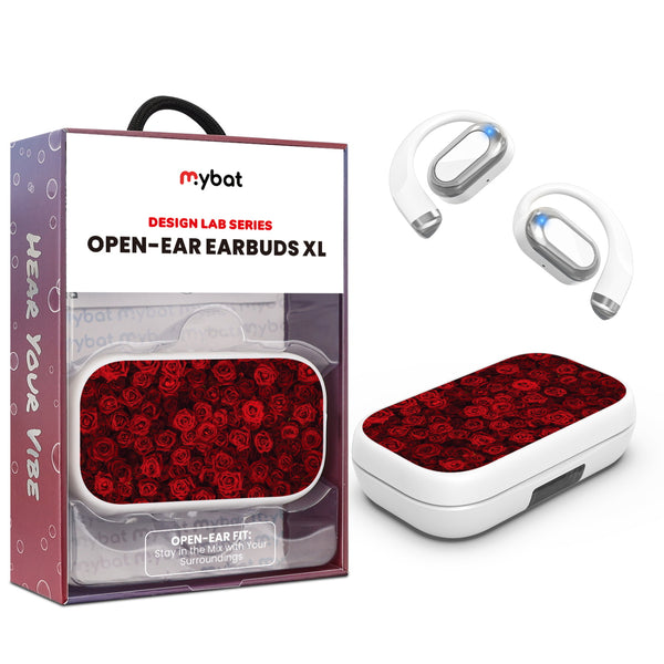 MyBat Design Lab Open-Ear Earbuds XL - White - Red Roses - MFHSBTST272-343-1.jpg