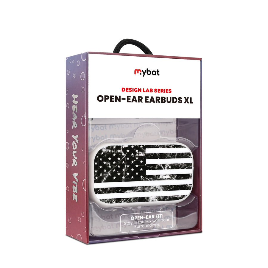 MyBat Design Lab Open-Ear Earbuds XL - White - Distress US Flag - MFHSBTST272-344-10.jpg