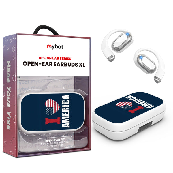 MyBat Design Lab Open-Ear Earbuds XL - White - I Love America - MFHSBTST272-358-1.jpg