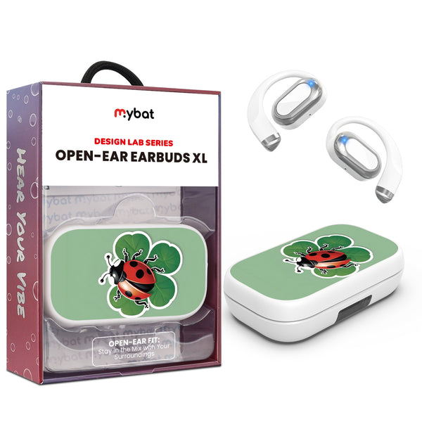 MyBat Design Lab Open-Ear Earbuds XL - White - Ladybug Luck - MFHSBTST272-373-1.jpg