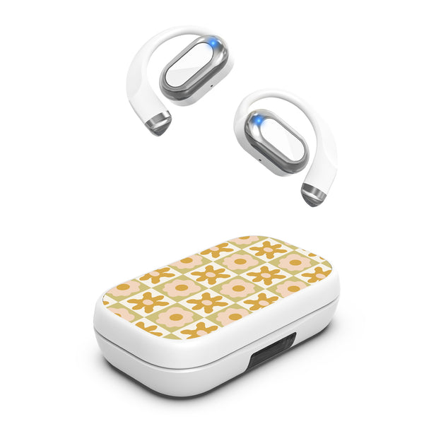 MyBat Design Lab Open-Ear Earbuds XL - White - Flower Grid - MFHSBTST272-441-2.jpg