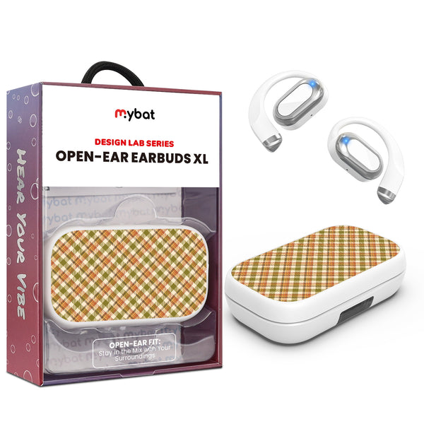 MyBat Design Lab Open-Ear Earbuds XL - White - Autumn Tartan - MFHSBTST272-446-1.jpg