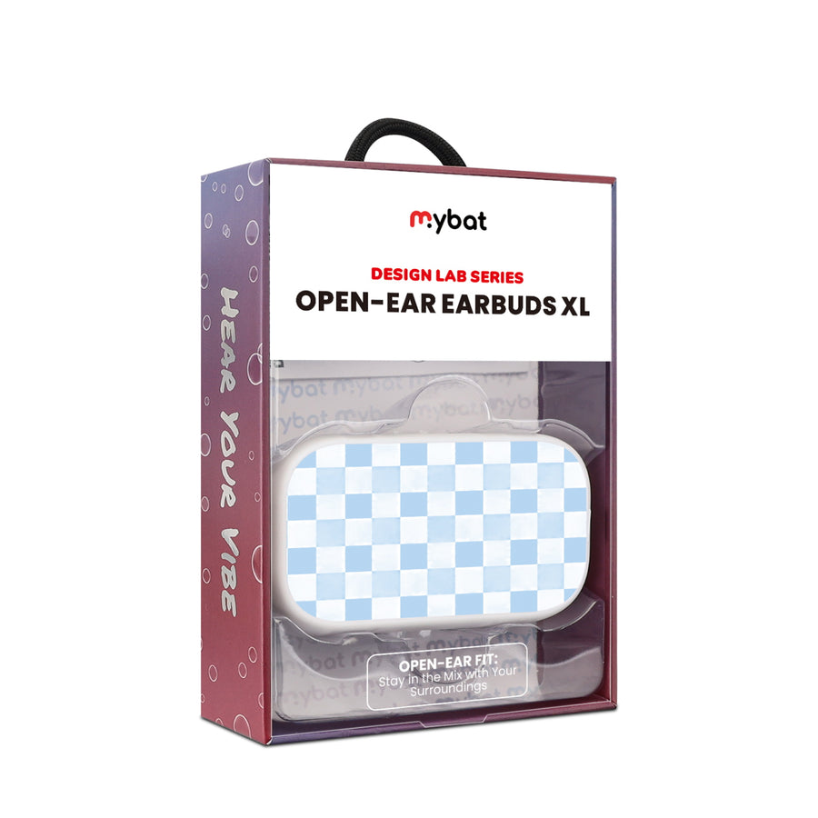 MyBat Design Lab Open-Ear Earbuds XL - White- Sky Blue Check - MFHSBTST272-478-10.jpg