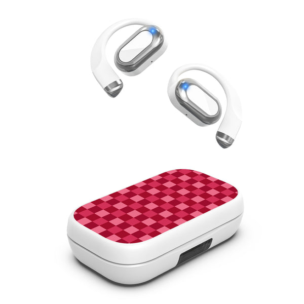 MyBat Design Lab Open-Ear Earbuds XL - White- Raspberry Check - MFHSBTST272-481-2.jpg