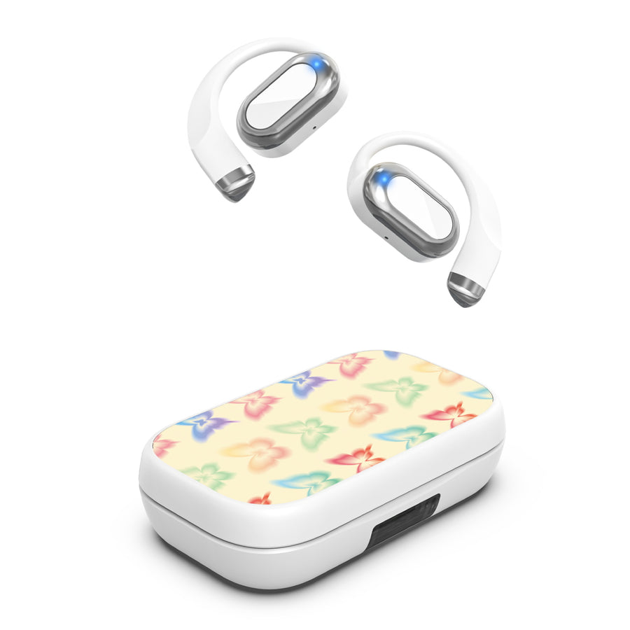 MyBat Design Lab Open-Ear Earbuds XL - White- Technicolor Butterflies - MFHSBTST272-487-2.jpg