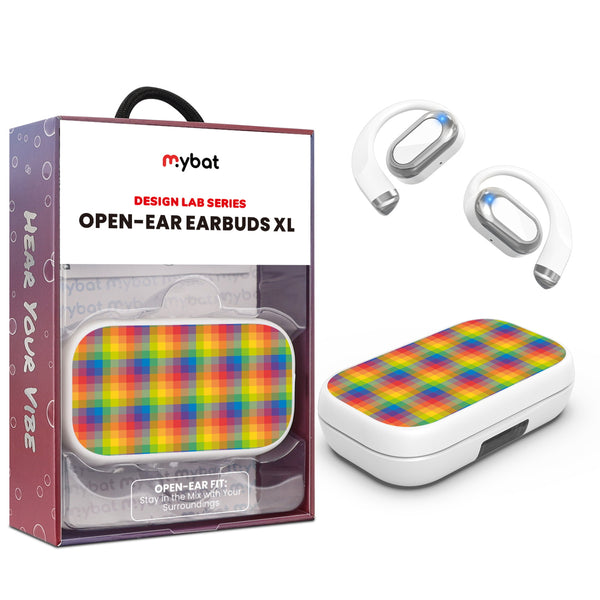 MyBat Design Lab Open-Ear Earbuds XL - White- Pixel Pride - MFHSBTST272-501-1.jpg