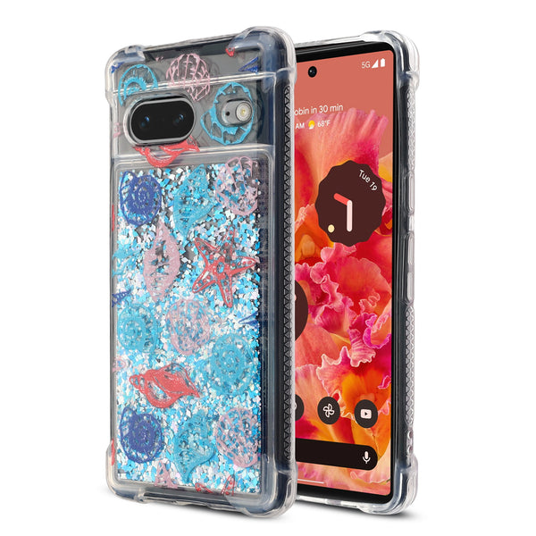 MyBat Quicksand Glitter Hybrid Protector Cover for Google Pixel 7 - Seashells - MGP7CSGTMM022-2.jpg