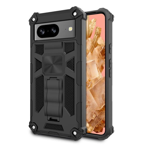 MyBat Sturdy Hybrid Protector Cover (with Stand) for Google Pixel 8 - Black / Black - MGP8CSFSSS001-2.jpg