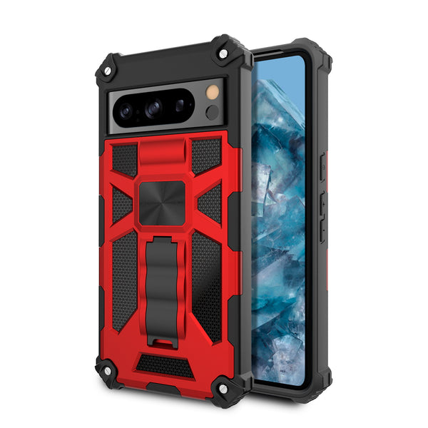 MyBat Sturdy Hybrid Protector Cover (with Stand) for Google Pixel 8 Pro - Red / Black - MGP8PCSFSSS003-2.jpg