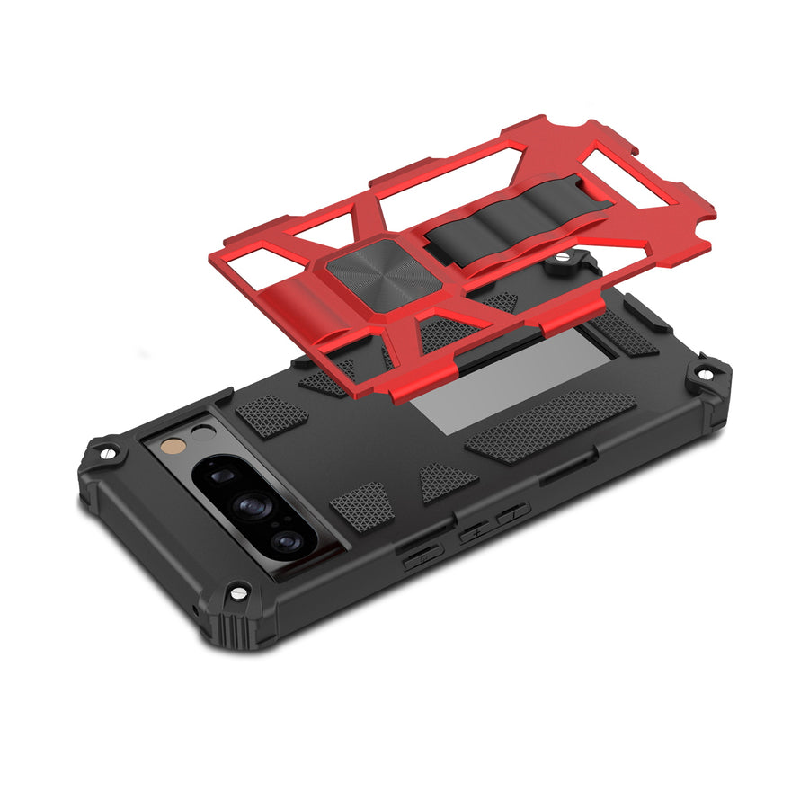 MyBat Sturdy Hybrid Protector Cover (with Stand) for Google Pixel 8 Pro - Red / Black - MGP8PCSFSSS003-8.jpg