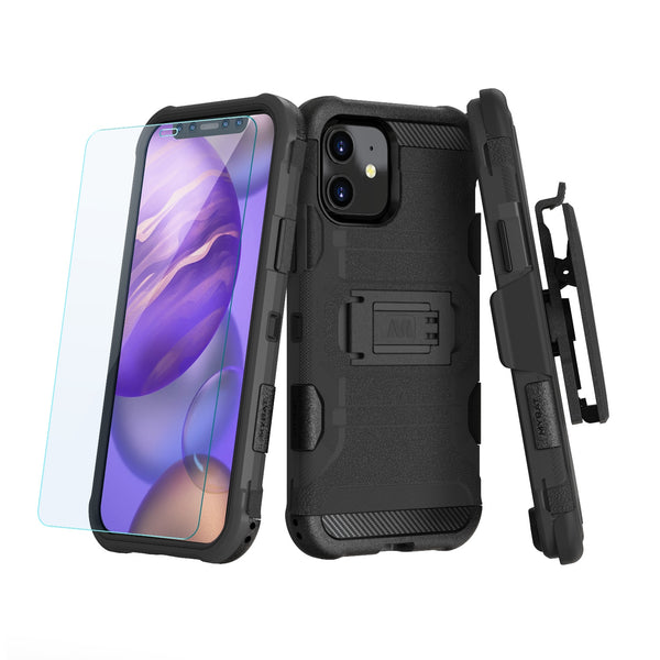MyBat 3-in-1 Storm Tank Hybrid Protector Case Combo (with Black Holster) for Apple iPhone 12 mini - Black / Black - MIP12CS3NMS001-2.jpg
