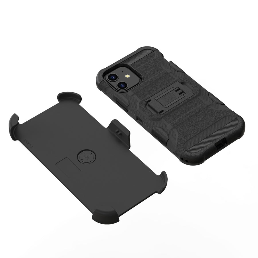 MyBat 3-in-1 Storm Tank Hybrid Protector Case Combo (with Black Holster) for Apple iPhone 12 mini - Black / Black - MIP12CS3NMS001-5.jpg