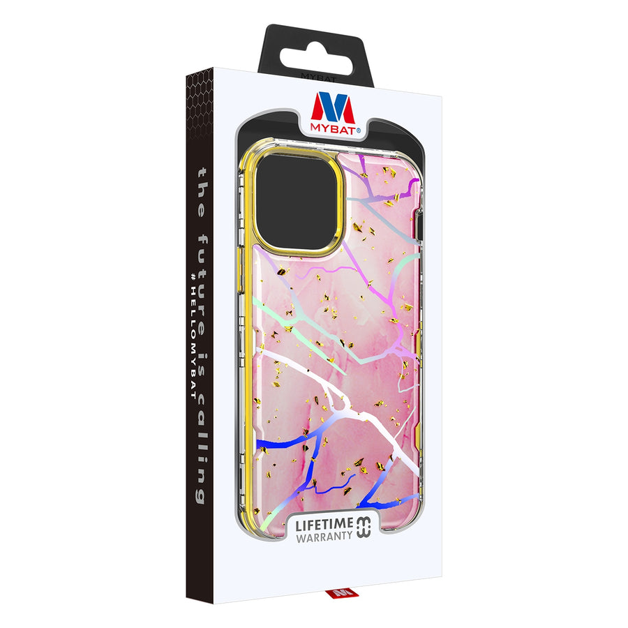 MyBat TUFF Kleer Hybrid Case for Apple iPhone 12 mini - Pink Marbling / Electroplating Gold - MIP12CSE4TM205-6.jpg