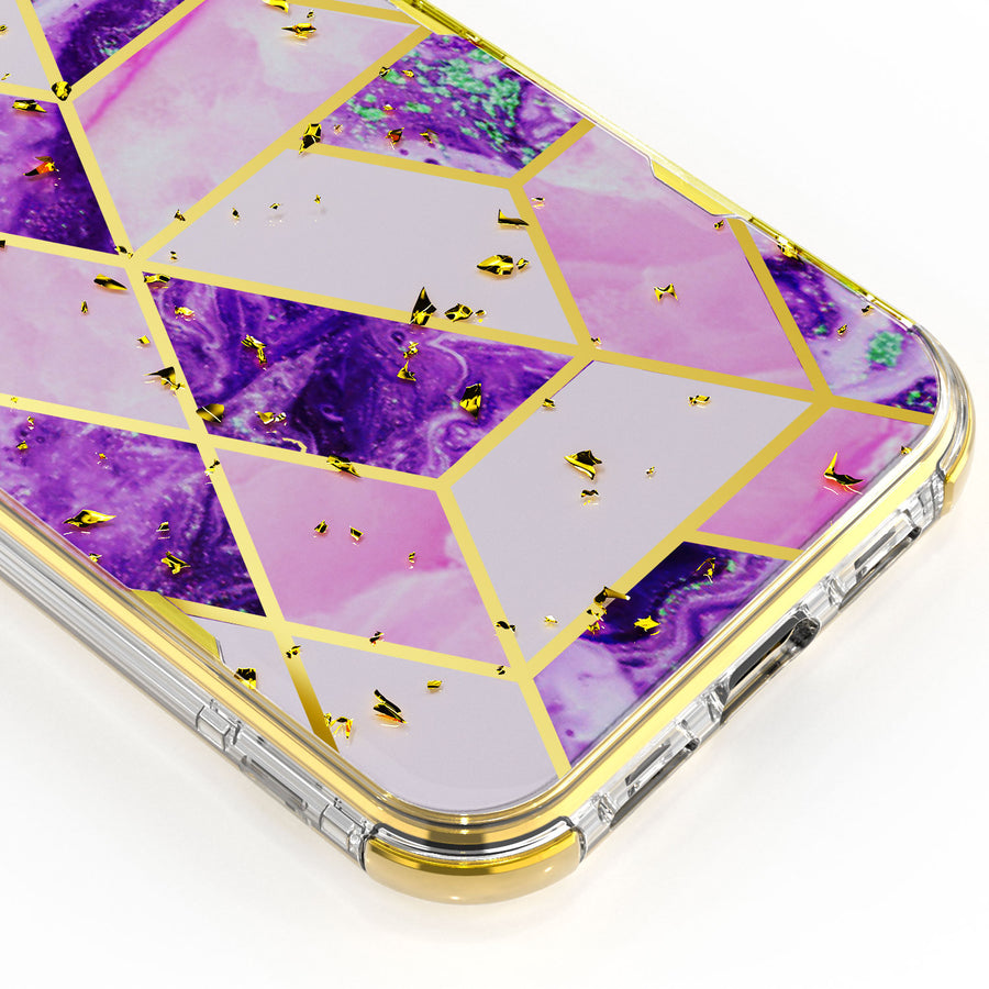 MyBat TUFF Kleer Hybrid Case for Apple iPhone 12 mini - Electroplated Purple Marble / Electroplating Gold - MIP12CSE4TM252-5.jpg
