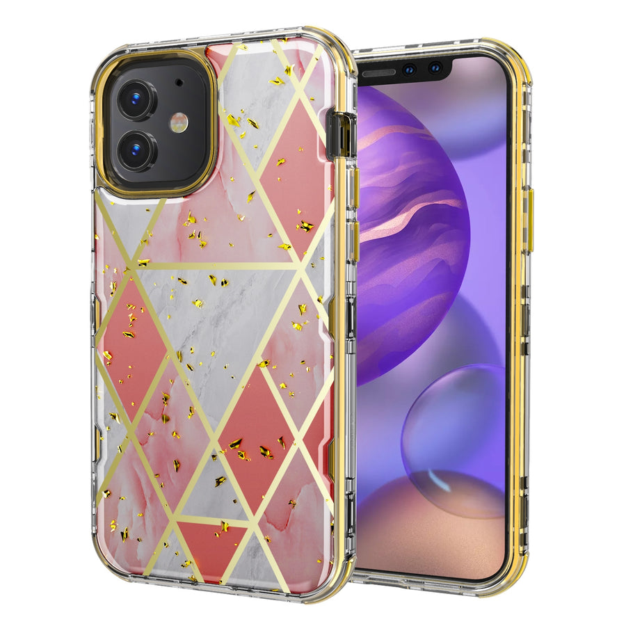 MyBat TUFF Kleer Hybrid Case for Apple iPhone 12 mini - Electroplated Pink Marble / Electroplating Gold - MIP12CSE4TM253-2.jpg