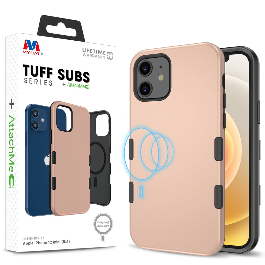 MyBat TUFF SUBS SERIES Case + AttachMe with MagSafe Compatible for Apple iPhone 12 mini - Rose Gold / Black - MIP12CSF2MS104-1.jpg