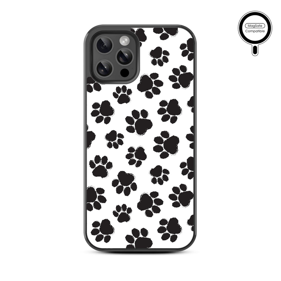 MyBat Design Lab Series MagSafe Case for Apple iPhone 12 / 12 Pro (6.1) - Black Paw Prints