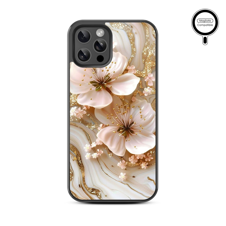MyBat Design Lab Series MagSafe Case for Apple iPhone 12 / 12 Pro (6.1) - Golden Petal Glow