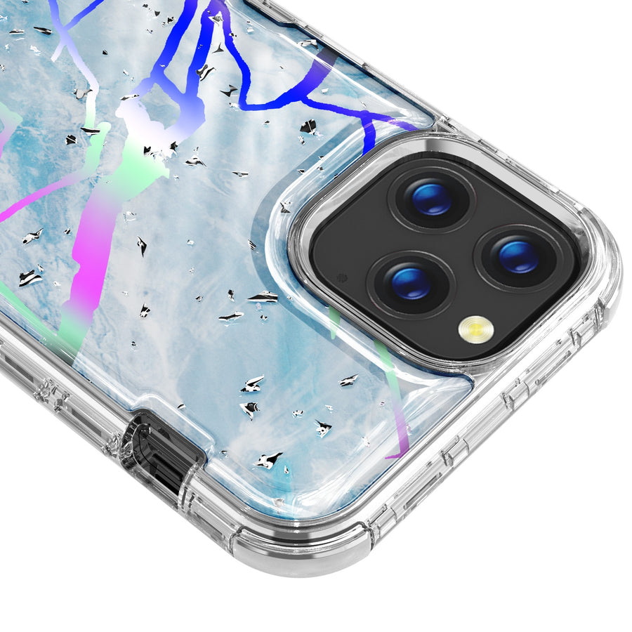 MyBat TUFF Kleer Hybrid Case for Apple iPhone 12 Pro Max - Blue Marbling / Electroplating Silver - MIP12PMCSE4TM203-4.jpg