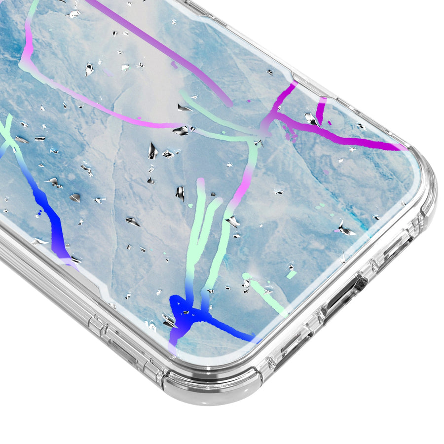 MyBat TUFF Kleer Hybrid Case for Apple iPhone 12 Pro Max - Blue Marbling / Electroplating Silver - MIP12PMCSE4TM203-5.jpg