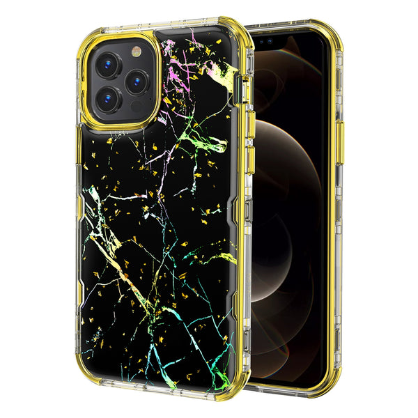 MyBat TUFF Kleer Hybrid Case for Apple iPhone 12 Pro Max - Black Marbling / Electroplating Gold - MIP12PMCSE4TM204-2.jpg