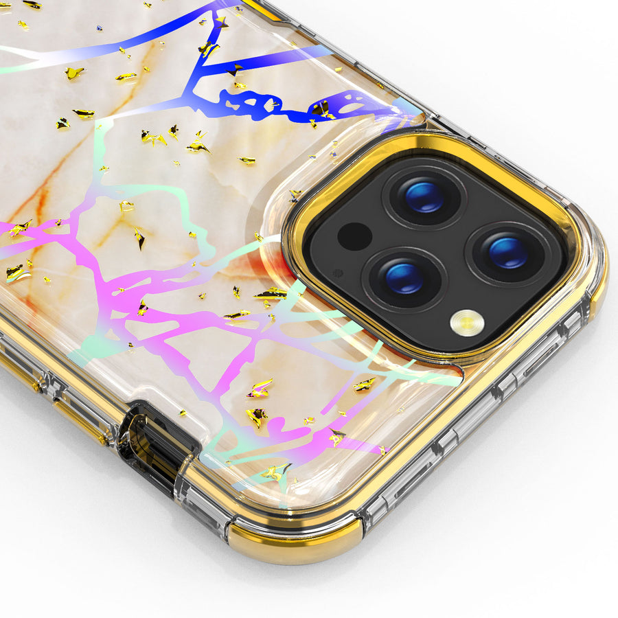 MyBat TUFF Kleer Hybrid Case for Apple iPhone 12 Pro Max - Pale Yellow Marbling / Electroplating Gold - MIP12PMCSE4TM206-4.jpg