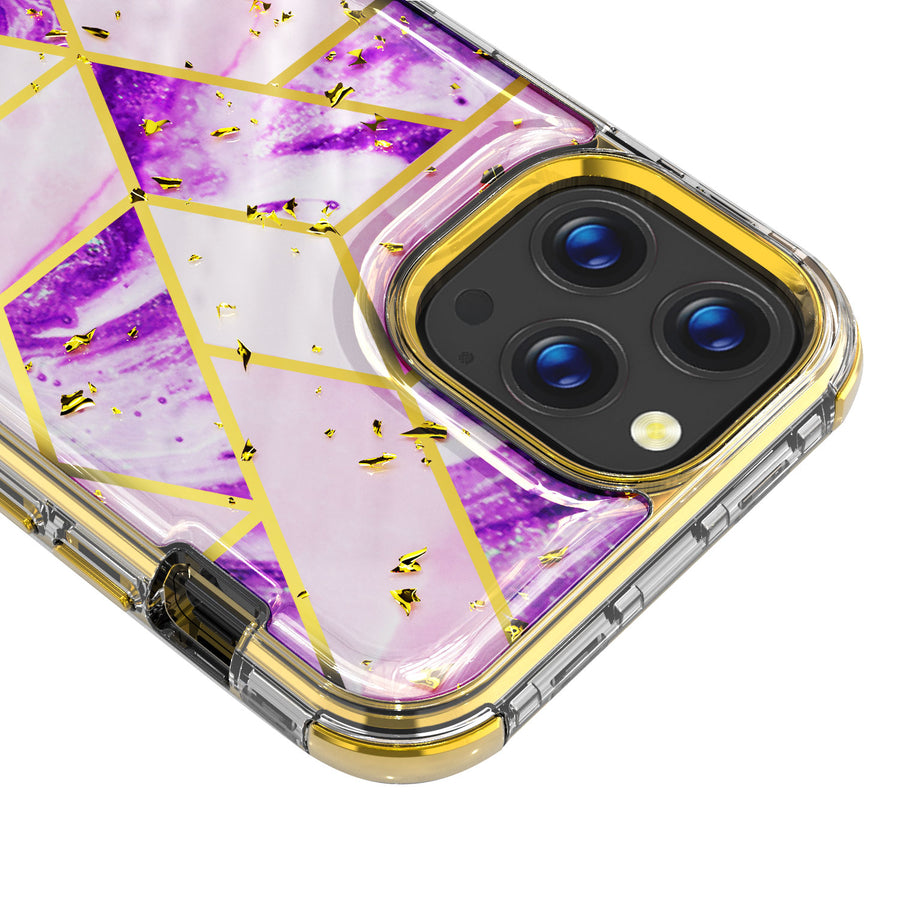 MyBat TUFF Kleer Hybrid Case for Apple iPhone 12 Pro Max - Electroplated Purple Marble / Electroplating Gold - MIP12PMCSE4TM252-4.jpg