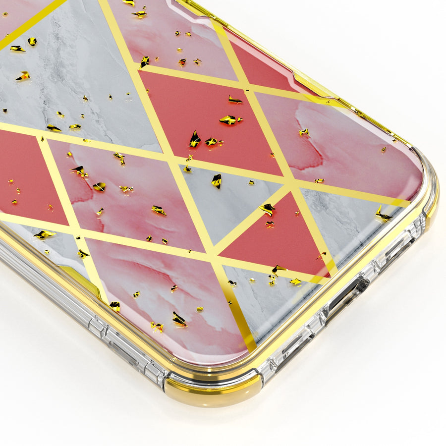 MyBat TUFF Kleer Hybrid Case for Apple iPhone 12 Pro Max - Electroplated Pink Marble / Electroplating Gold - MIP12PMCSE4TM253-5.jpg