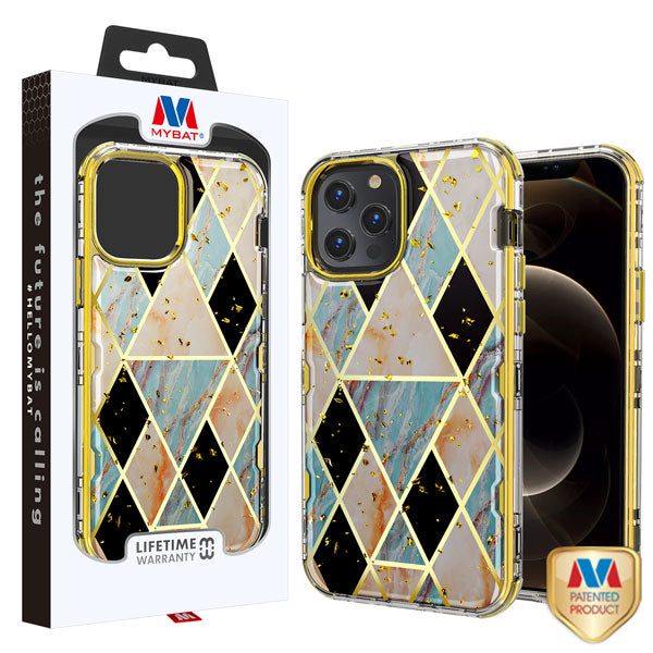 MyBat TUFF Kleer Hybrid Case for Apple iPhone 12 Pro Max - Electroplated Blue Marble / Electroplating Gold - MIP12PMCSE4TM254-1.jpg