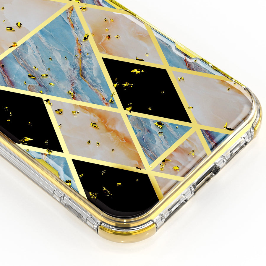 MyBat TUFF Kleer Hybrid Case for Apple iPhone 12 Pro Max - Electroplated Blue Marble / Electroplating Gold - MIP12PMCSE4TM254-5.jpg