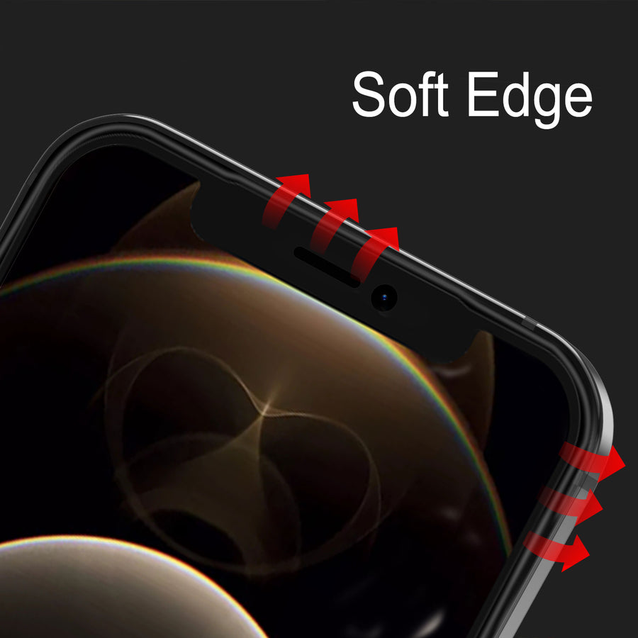 MyBat 3D Carbon Fiber Full Coverage Soft Edge Tempered Glass Screen Protector for Apple iPhone 12 Pro Max - Black - MIP12PMSCF101-4.jpg