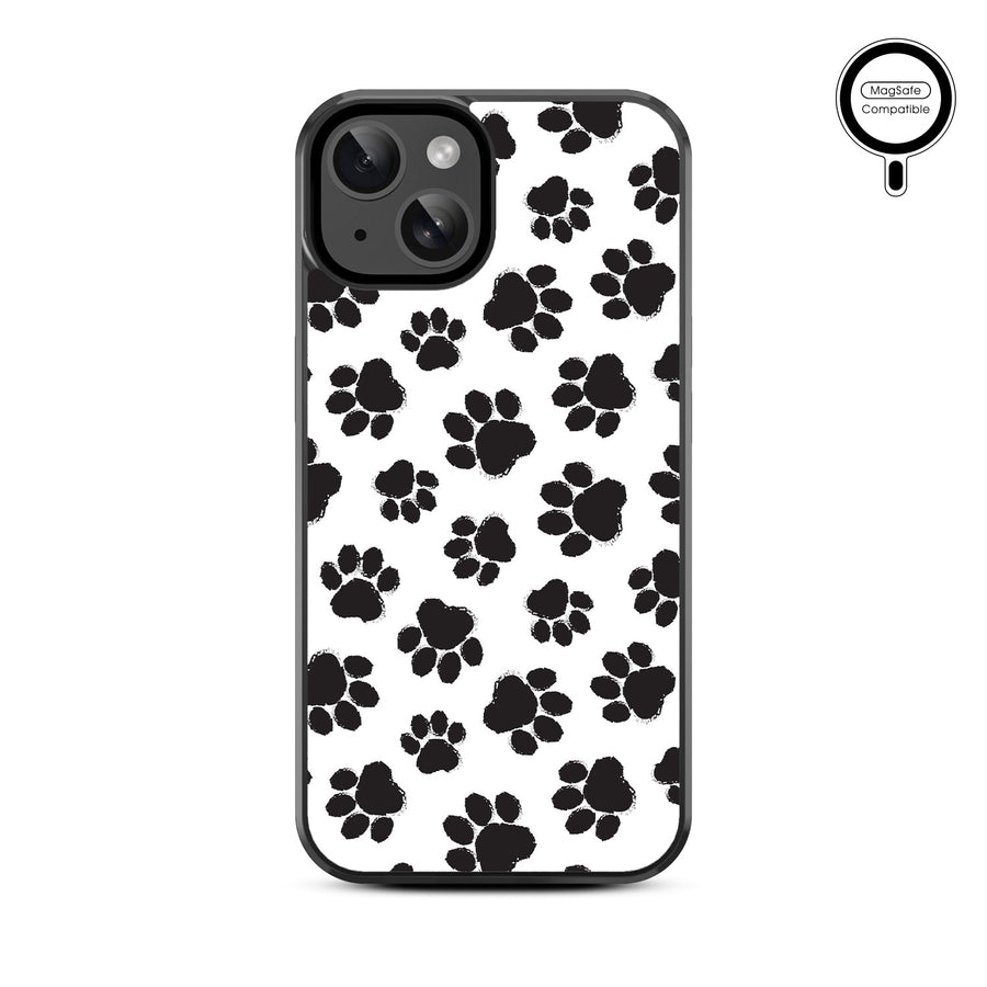 MyBat Design Lab Series MagSafe Case for Apple iPhone 17e / 16e / 14 / 13 - Black Paw Prints