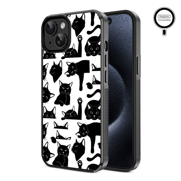 MyBat Design Lab Series MagSafe Case for Apple iPhone 17e / 16e / 14 / 13 - Black Cats - MIP13CSLESMSM017-2.jpg