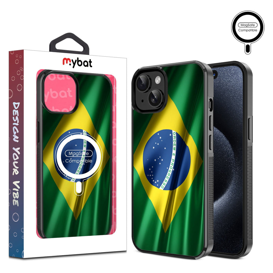 MyBat Design Lab Series MagSafe Case for Apple iPhone 17e / 16e / 14 / 13 - Brazilian Flag