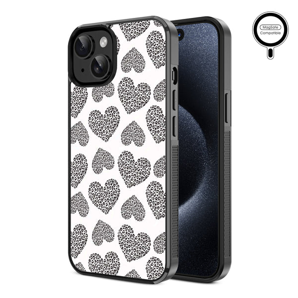 MyBat Design Lab Series MagSafe Case for Apple iPhone 17e / 16e / 14 / 13 - Leopard Print Hearts - MIP13CSLESMSM098-2.jpg