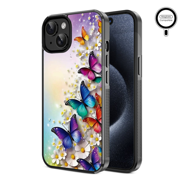 MyBat Design Lab Series MagSafe Case for Apple iPhone 17e / 16e / 14 / 13 - Rainbow Butterflies - MIP13CSLESMSM187-2.jpg