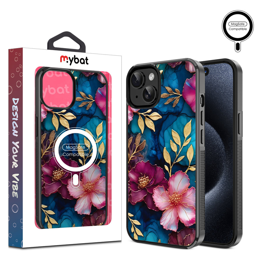 MyBat Design Lab Series MagSafe Case for Apple iPhone 17e / 16e / 14 / 13 - Gilded Petals - MIP13CSLESMSM188-1.jpg