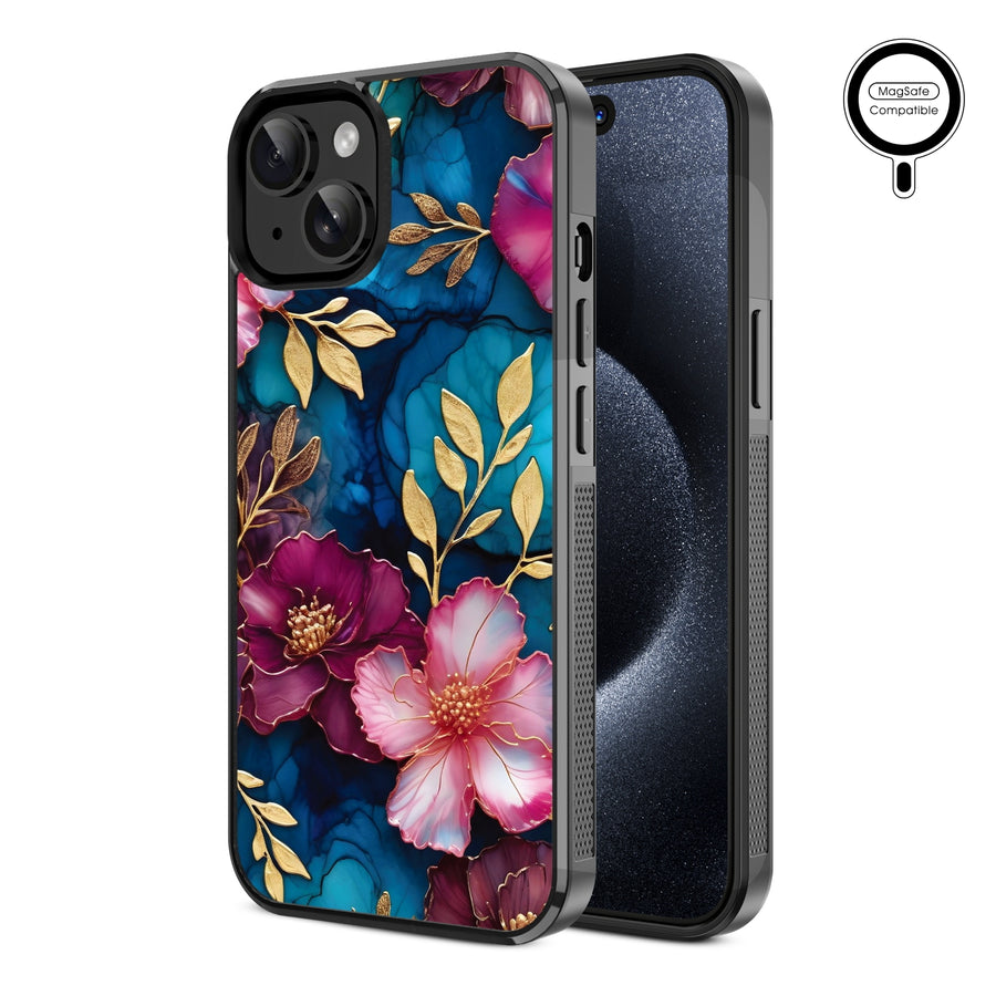 MyBat Design Lab Series MagSafe Case for Apple iPhone 17e / 16e / 14 / 13 - Gilded Petals - MIP13CSLESMSM188-2.jpg