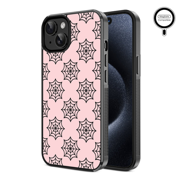 MyBat Design Lab Series MagSafe Case for Apple iPhone 17e / 16e / 14 / 13 - Pink Spider Web - MIP13CSLESMSM227-2.jpg