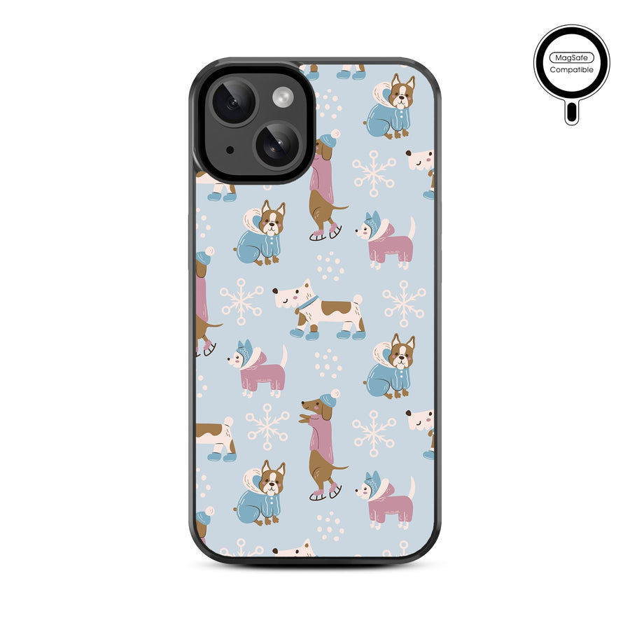 MyBat Design Lab Series MagSafe Case for Apple iPhone 17e / 16e / 14 / 13 - Puppy Snow Play - MIP13CSLESMSM299-3.jpg