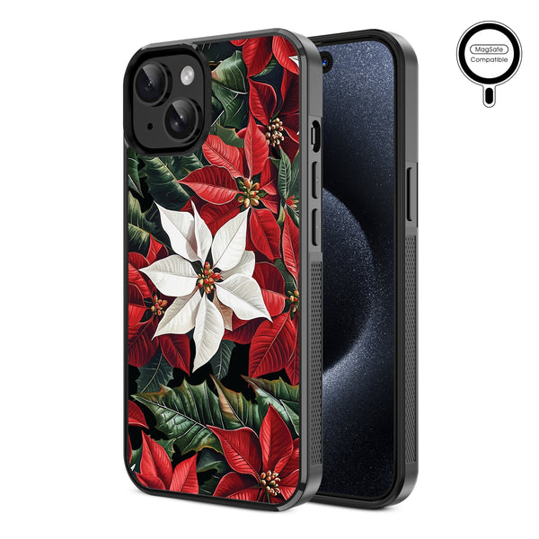MyBat Design Lab Series MagSafe Case for Apple iPhone 17e / 16e / 14 / 13 - Christmas Poinsettias - MIP13CSLESMSM301-2.jpg